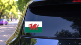 Wales Flag Sticker on a Rear Car Window (New) example