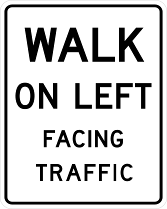 Walk On Left Facing Traffic Sticker
