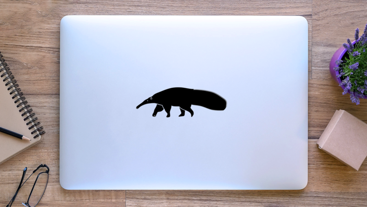 Walking Anteater Sticker on a Laptop (New) example