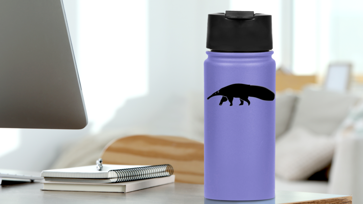 Walking Anteater Sticker on a Water Bottle (New) example
