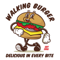 Walking Burger Delicious In Every Bite Sticker
