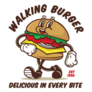 Walking Burger Delicious In Every Bite Sticker