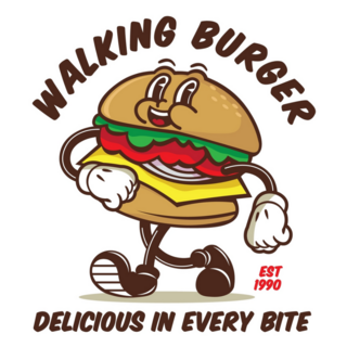 Walking Burger Delicious In Every Bite Sticker