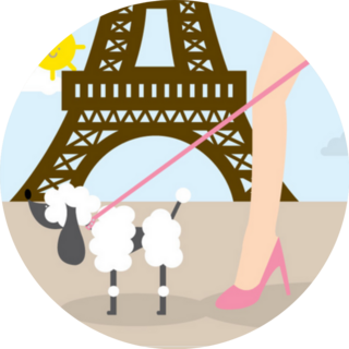 Walking Dog In France illustration Sticker