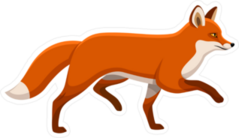 Walking Fox Sticker