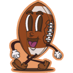 Walking Retro American Football Sticker