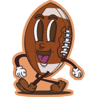 Walking Retro American Football Sticker