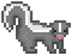 Walking Side View Skunk Pixel Art Character Sticker