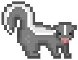 Walking Side View Skunk Pixel Art Character Sticker