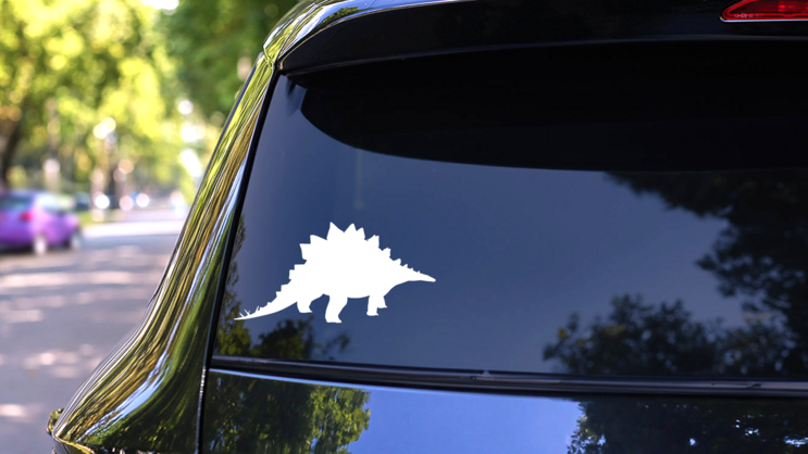 Walking Stegosaurus Dinosaur Sticker on a Rear Car Window (New) example