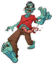 Walking Zombie Wearing Glasses Sticker