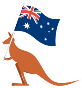 Wallaby Kangaroo For Australia Day Emblem Sticker