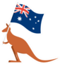 Wallaby Kangaroo For Australia Day Emblem Sticker