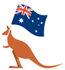 Wallaby Kangaroo For Australia Day Emblem Sticker