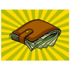 Wallet of Cash Pop Art Style Sticker