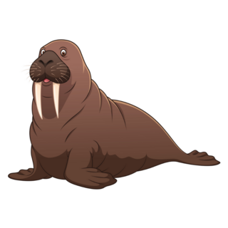 Walrus Cartoon Sticker