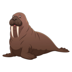 Walrus Cartoon Sticker
