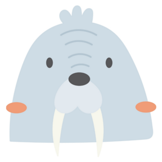 Walrus Cute Face Cartoon Sticker