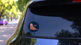 Walrus Icon On Dark Background Sticker on a Rear Car Window (New) example