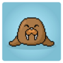 Walrus In 8 Bit Pixel Art Sticker