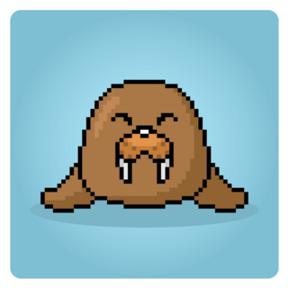 Walrus In 8 Bit Pixel Art Sticker