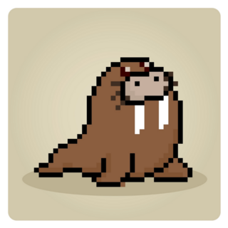 Walrus In 8 Bit Pixel Sticker