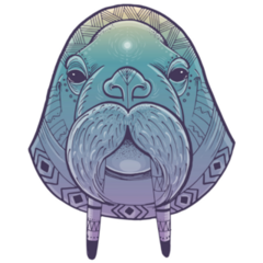Walrus In Ornamental Style Sticker