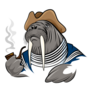 Walrus In Seamans Clothes Smoking Pipe Sticker