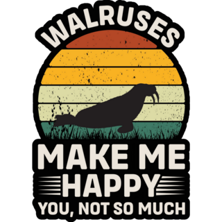 Walrus Make Me Happy Sticker