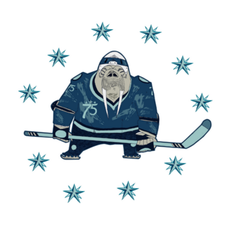 Walrus Mascot Of Hockey Team Sticker
