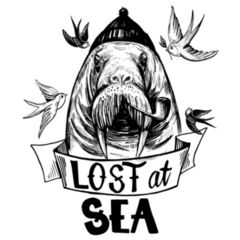 Walrus Sailor Lost At Sea Sticker