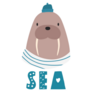 Walrus Sailor Sea Sticker