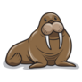 Walrus Standing Funny Cartoon Sticker