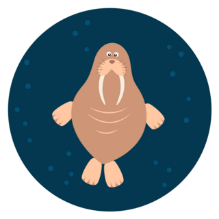 Walrus Swimming Circle Sticker