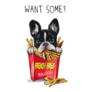 Want Some? French Bulldog French Fries Illustration Sticker
