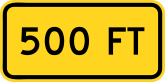 Warning 500 Feet Sticker
