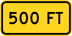 Warning 500 Feet Sticker