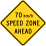 Warning 70 Km/H Speed Zone Ahead Sticker
