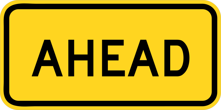 Warning Ahead Sticker