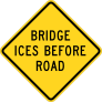 Warning Bridge Ices Before Road Sticker
