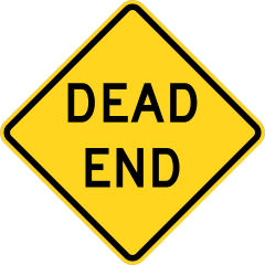 Warning Dead End Sticker