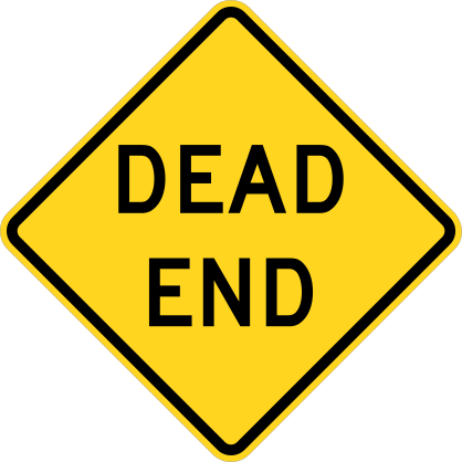 Warning Dead End Sticker
