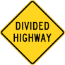 Warning Divided Highway Sticker