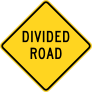 Warning Divided Road Sticker