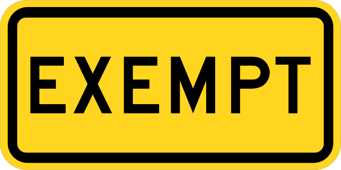 Shipping Exempt Sticker Order Your Warning Exempt Sticker Today - Free Shipping!