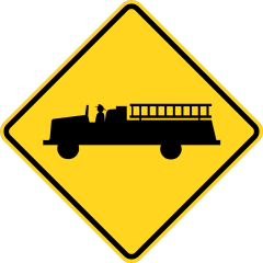 Warning Fire Trucks Sticker