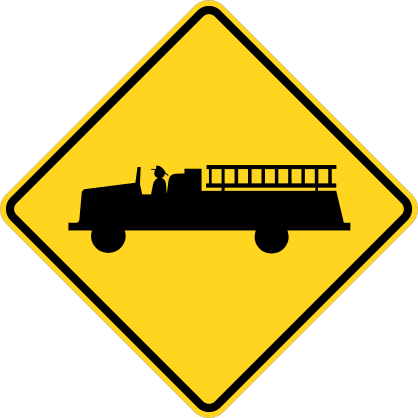 Warning Fire Trucks Sticker