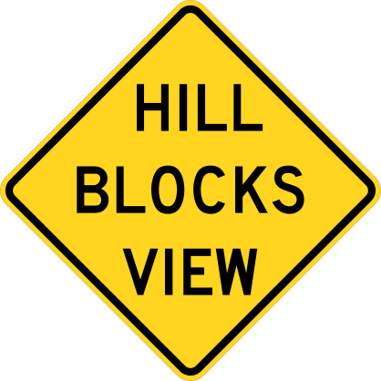 Warning Hill Blocks View Sticker