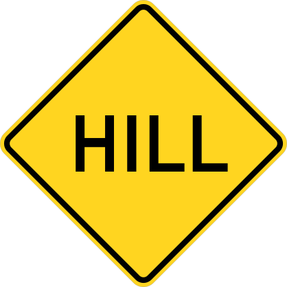 Warning Hill Sticker