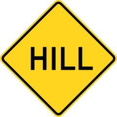 Warning Hill Sticker